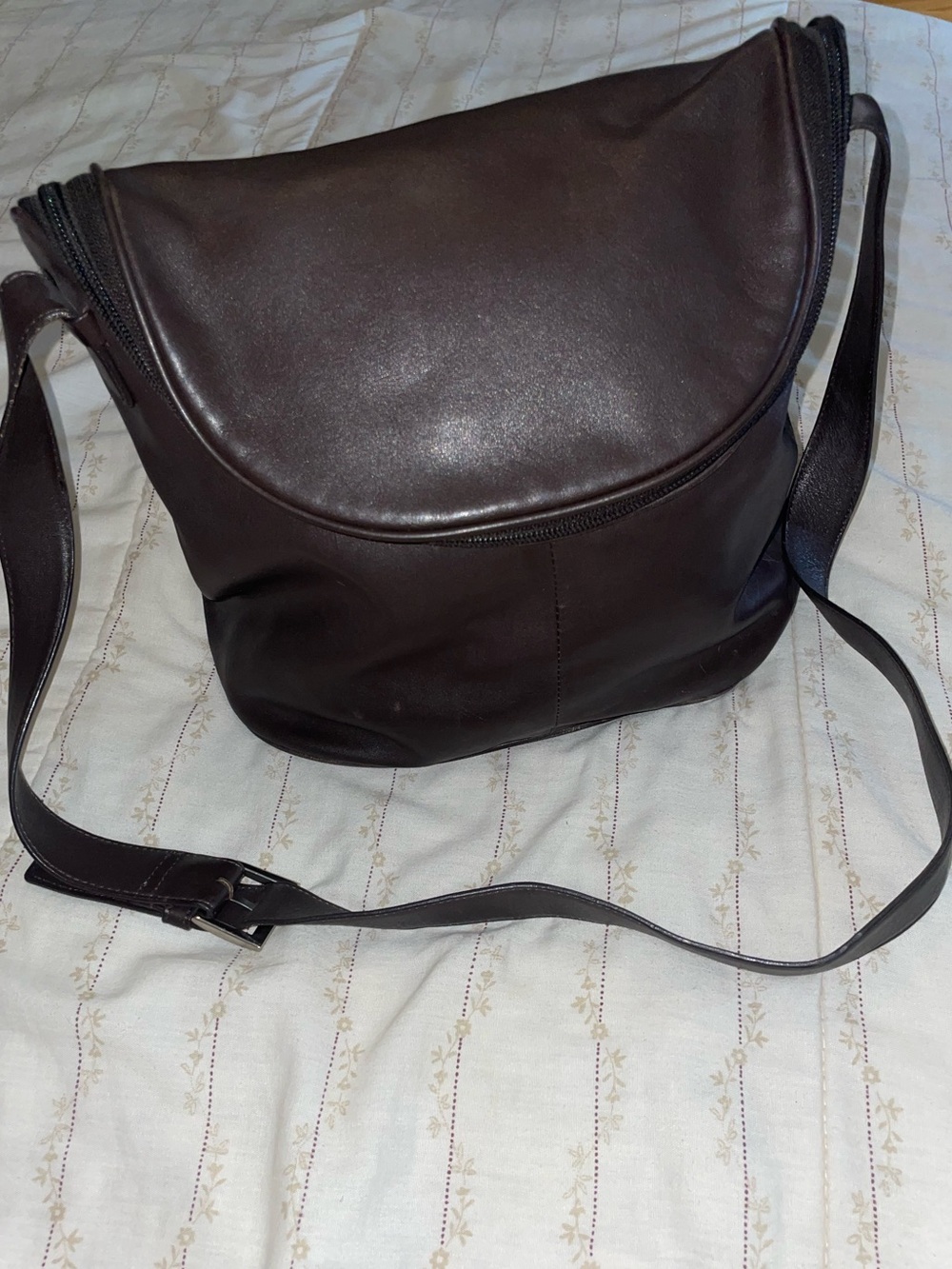 Maxx New York Purse Leather Messenger Bag Brown